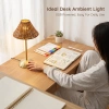 JL's new rattan woven metal touch night light with three-tone light details Picture